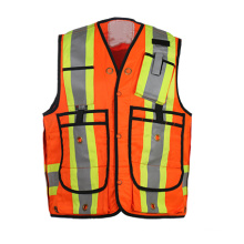 100% Polyester Fluorescent Reflective Safety Vest